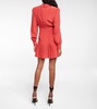 Polka-dot pleated minidress