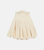 Cotton-blend tweed pleated skirt