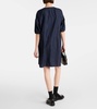 Embroidered denim minidress