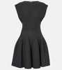 Godet silk-blend minidress