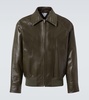 Intrecciato leather blouson