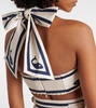 Marine striped cotton bra top