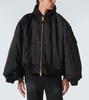 Cotton-trimmed bomber jacket