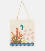Splash appliqué crochet tote bag