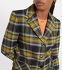 Checked wool-blend blazer