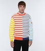 Striped cotton and wool sweater