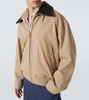 Intrecciato leather-trimmed twill blouson