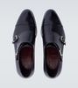Leather monk strap shoes
