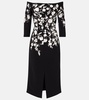 Embroidered off-shoulder midi dress
