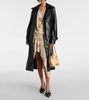 Faux leather trench coat