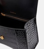 Hourglass XS croc-effect leather crossbody bag