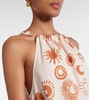 Ibiza printed linen and cotton maxi dress