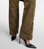 Mid-rise flared cargo jeans