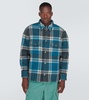 Checked wool and alpaca shirt jacket