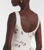 Pluma Lymanopoda appliqué linen corset dress