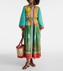 Surrealist cotton maxi dress