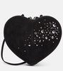 Le Cœur embellished suede shoulder bag