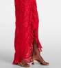 Ruffled lace maxi dress