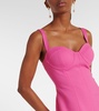 Bustier wool-blend midi dress