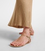 Almost Bare metallic leather thong sandals