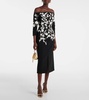 Embroidered off-shoulder midi dress