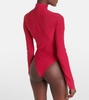 Turtleneck jersey bodysuit