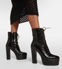 Leather platform ankle boots