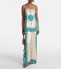 Vivianna printed high-rise wide-leg pants