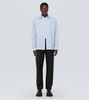Intrecciato leather straight pants