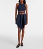 Triangle asymmetric denim miniskirt