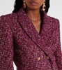 Sequined cropped tweed blazer