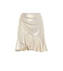 Ruffle-trimmed lamé miniskirt