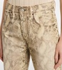 Snake-print mid-rise wide-leg jeans 