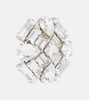 Flower crystal-embellished earrings