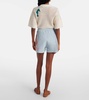 Splash embroidered cotton shorts