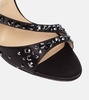 Embellished silk satin sandals