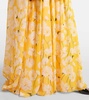 Gathered caped silk gown