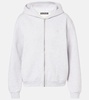 Cotton jersey zip-up hoodie