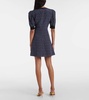Polka-dot printed silk minidress