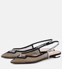 Forbidden Love mesh and suede slingback flats