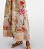 Floral shirred silk maxi dress