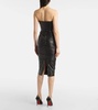 Ruched leather midi dress