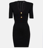 Ribbed V-neck mini dress