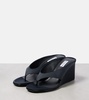 Cube 75 satin wedge thong sandals