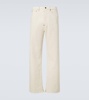 Buckle-detail mid-rise straight jeans