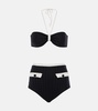 High-rise jacquard bikini 