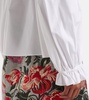 Floral halterneck cotton-blend top