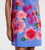 Floral embroidered crêpe minidress