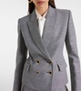 Houndstooth wool-blend jacket