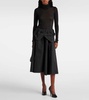 Deconstructed taffeta midi skirt
